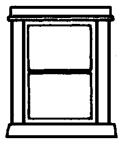 Windows (White Plastic) -- Double-Hung, 2-Pane pkg(5)