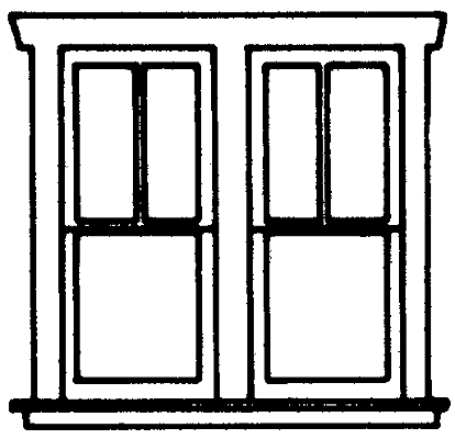 Windows (White Plastic) -- Double-Hung, 3-Pane, Side-by-Side pkg(3)