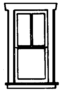 Windows (White Plastic) -- Double-Hung, 3-Pane, Single pkg(4)