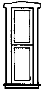 Windows (White Plastic) -- Tall & Narrow Double-Hung 2-Pane pkg(4)