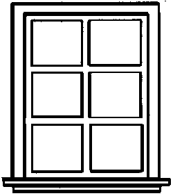 Windows (White Plastic) -- Wide, 6-Pane pkg(3)