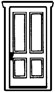 Doors (White Plastic) -- 4-Panel pkg(3)
