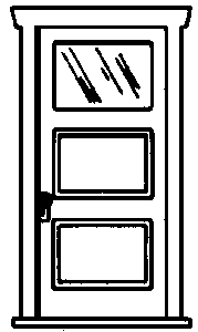Doors (White Plastic) -- 1-Light, 2-Panel pkg(3)