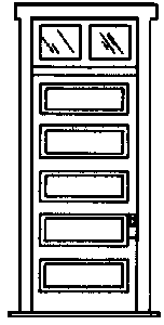 Doors (White Plastic) -- 5-Panel w/Transom pkg(2)