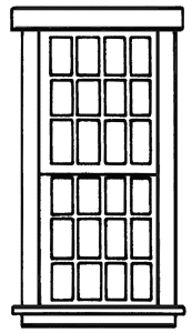 Windows (White Plastic) -- Double-Hung 12-Pane