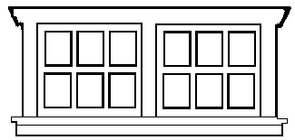 Windows (White Plastic) -- Side-By-Side 6-Pane pkg(3)