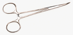 5" Locking Forceps -- Curved Tip