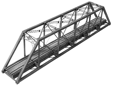 150' Single-Track Pratt Truss Bridge -- Kit - 20-5/8"  52.5cm