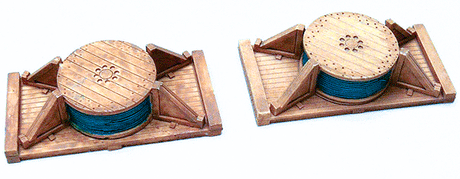 Cast Resin Freight Car Load -- Light Cable Spools 2-Pack