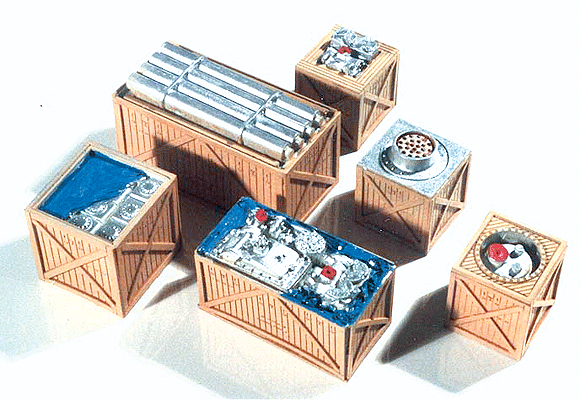Cast Resin Freight Car Load -- Open Crates