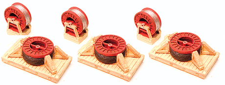 Small Steel Ribbed Cable Load -- For N & HO - .5" Diameter; Includes 3 pieces of 2 Different Sizes