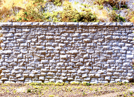 Random Stone Retaining Wall -- Medium - 7 x 3-3/8"  17.8 x 8.6cm