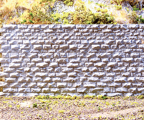Cut Stone Retaining Wall -- Medium - 6-3/4 x 3-1/2"  17.1 x 8.9cm