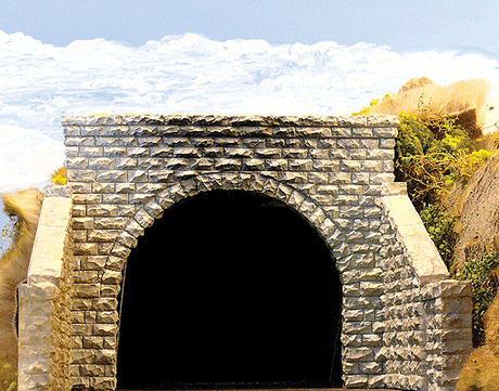 Double-Track Cut Stone Tunnel Portal -- 6 x 5-1/8"  15.2 x 13cm
