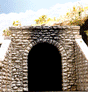 Single-Track Random Stone Tunnel Portal -- 5 x 4-3/4"  12.7 x 12.1cm