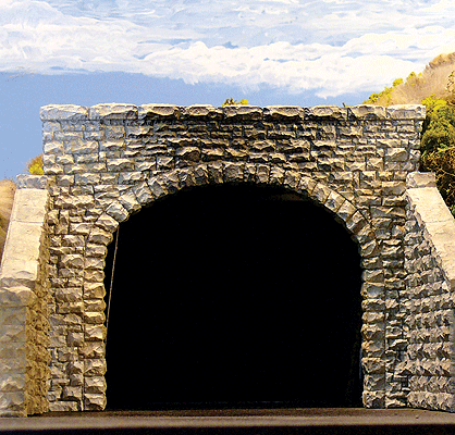 Double-Track Random Stone Tunnel Portal -- 6-1/2 x 5-1/4"  16.5 x 13.3cm