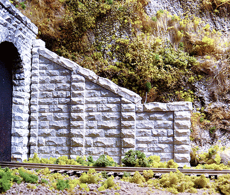 Cut Stone Sloped Tunnel Abutment pkg(2) -- 4-1/2 x 3-21/32"  11.4 x 9.3cm