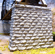 Single-Track Cut Stone Bridge Pier w/Rectangular Base -- 3-3/4 x 1 x 3-1/2"  9.5 x 2.5 x 8.9cm