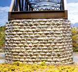 Double-Track Cut Stone Bridge Pier -- Fits Central Valley Double-Track Truss Bridge-1