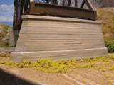 Double-Track Concrete Pointed Bridge Pier -- Fits Central Valley Double-Track Truss Bridge-2