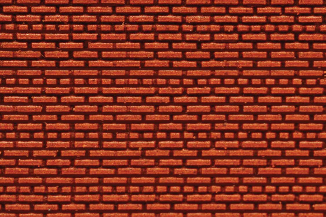 Flexible Dark Red Brick Wall Sheet 2-Pack -- Small for HO & N Scales 3-3/4 x 12" 9.2 x 30.5cm