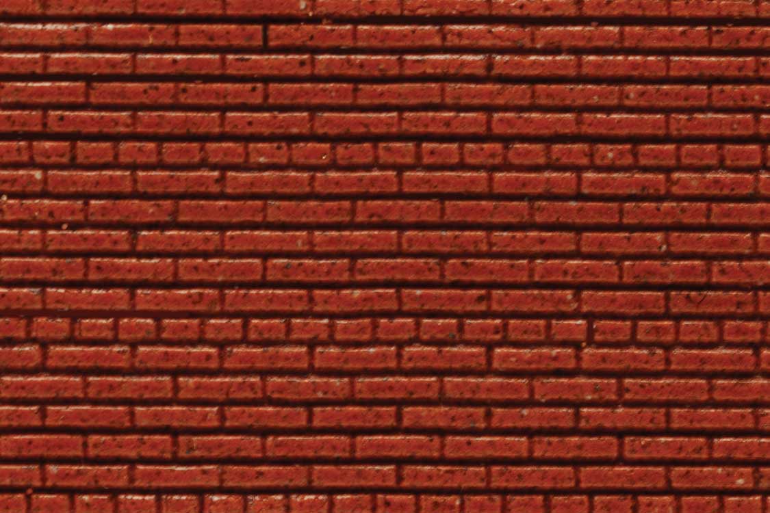 Flexible Dark Red Brick Wall Sheet 2-Pack -- Medium for HO Scale: 3-3/4 x 12" 9.2 x 30.5cm