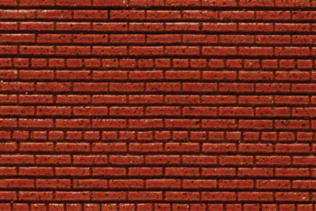 Flexible Dark Red Brick Wall Sheet 2-Pack -- Medium for HO Scale: 3-3/4 x 12" 9.2 x 30.5cm
