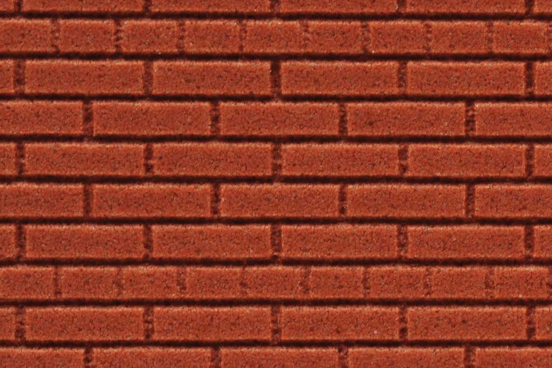 Flexible Dark Red Brick Wall Sheet 2-Pack -- Large for HO, S & O Scales - 3-3/4 x 12" 9.5 x 30.5cm