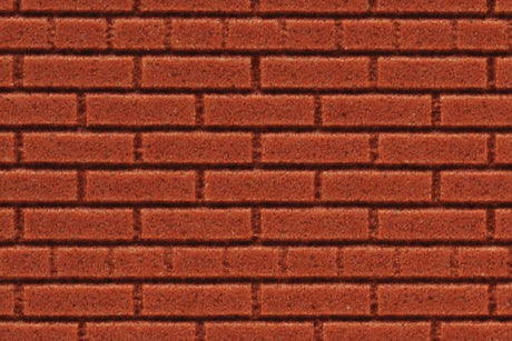 Flexible Dark Red Brick Wall Sheet 2-Pack -- Large for HO, S & O Scales - 3-3/4 x 12" 9.5 x 30.5cm