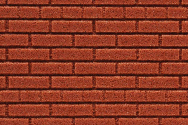 Flexible Dark Red Brick Wall Sheet 2-Pack -- Large for HO, S & O Scales - 3-3/4 x 12" 9.5 x 30.5cm