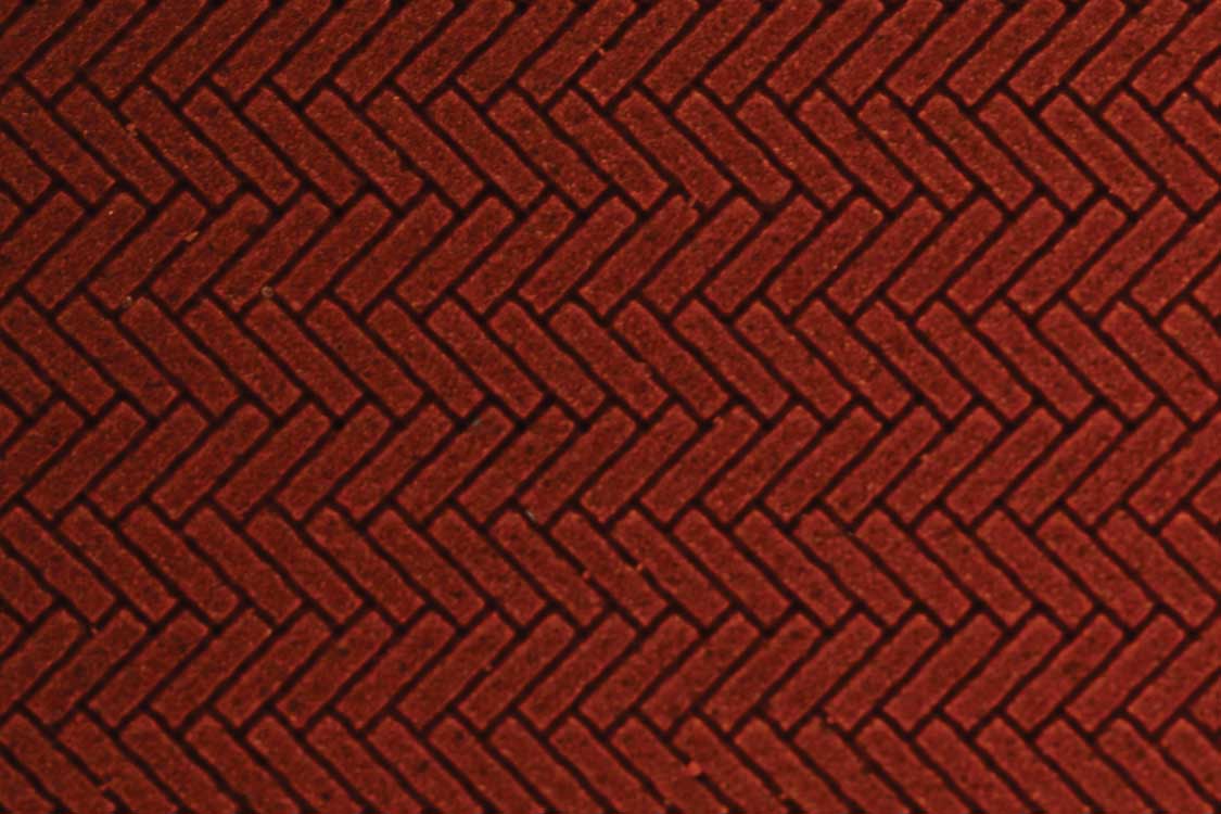Flexible Herringbone Dark Red Brick Sheet -- Small for HO & N Scales 1/16" Brick