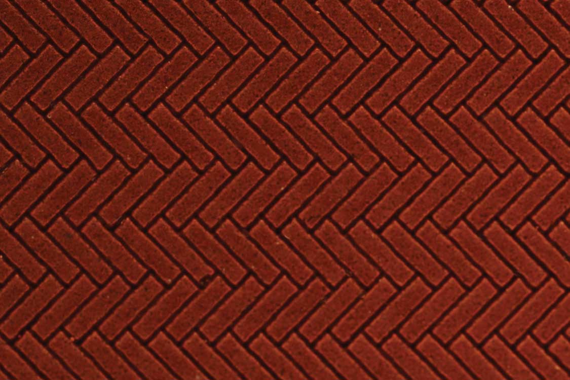 Flexible Herringbone Dark Red Brick Sheet -- Medium for HO Scale: 3/32" Brick