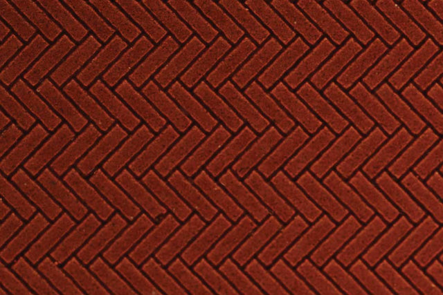 Flexible Herringbone Dark Red Brick Sheet -- Medium for HO Scale: 3/32" Brick