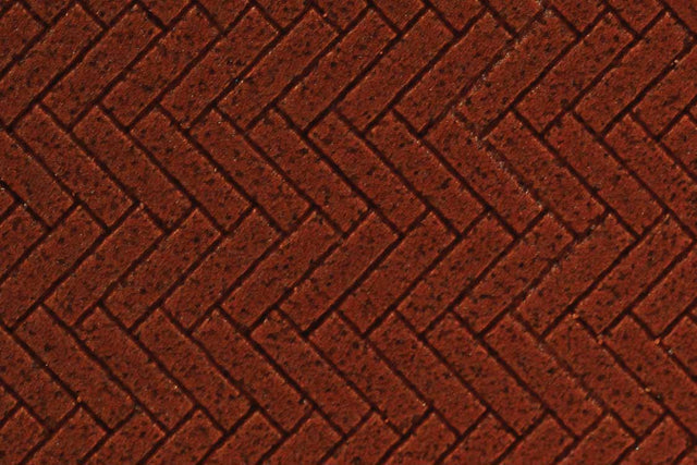 Flexible Herringbone Dark Red Brick Sheet -- Large for HO, S & O Scales 1/8" Brick