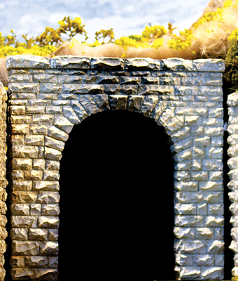 Single-Track Cut Stone Tunnel Portal 2-Pack -- 2-1/2 x 2-1/2"  6.2 x 6.2cm