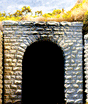 Single-Track Cut Stone Tunnel Portal 2-Pack -- 2-1/2 x 2-1/2"  6.2 x 6.2cm