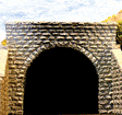 Double Track Cut Stone Tunnel Portal -- 3-1/2 x 3-29/32"  8.7 x 9.7cm pkg(2)