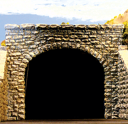 Double Track Random Stone Tunnel Portal -- 3.5 x 2.75" pkg(2)
