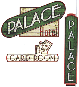 Palace Hotel Sign Set Precision Card Model Kit