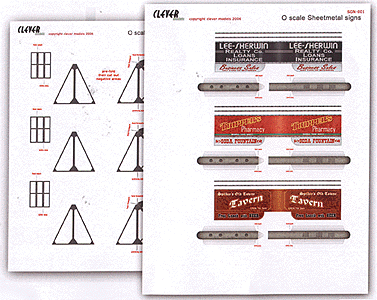 Deco Sheetmetal Sign Set Precision Card Model Kit