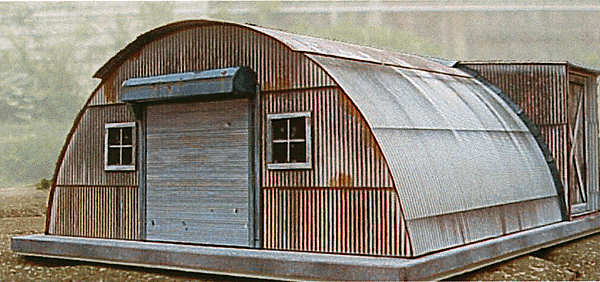Quonset Hut Precision Card Model Kit -- Weathered