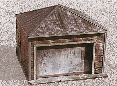 Insulbrick Storage Building/Garage Precision Card Model Kit