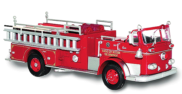 Heroes Under Fire(tm) Emergency - Fire Dept. Vehicles - Seagrave K Quad Pumper -- Open Cab - Kansas City, Missouri, Engine 9