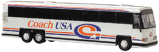 Vintage Bus Lines(tm) - Buses - MCI 102 DL3 Long-Distance Coach -- Coach USA (white, red & blue details)