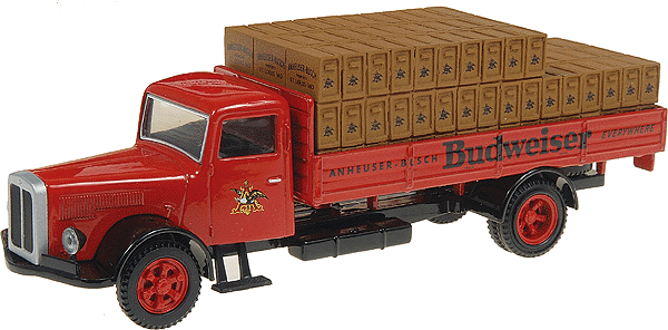 Budweiser Vehicles 2004 Edition -- White Flatbed w/Box Load