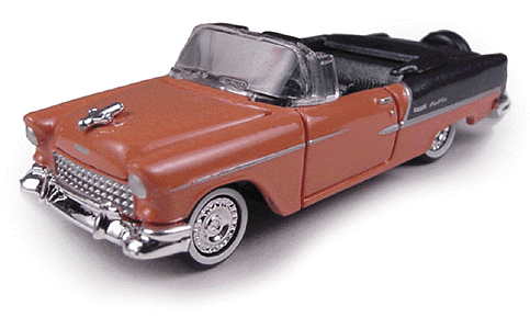 Mini Metals American Automobiles Chevrolet (Assembled & Painted Diecast Metal) -- 1955 Belair 2-Door Convertible