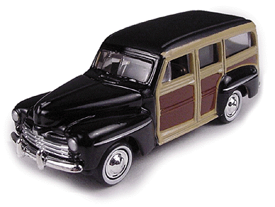 Mini Metals American Automobiles Ford (Assembled & Painted Diecast Metal) -- 1948 "Woody" Station Wagon