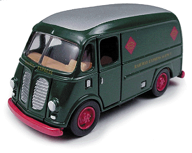 Mini Metals American Trucks - Metro  (Diecast, Assembled & Painted) -- Metro Delivery Truck Railway Express Agency (green, silver)