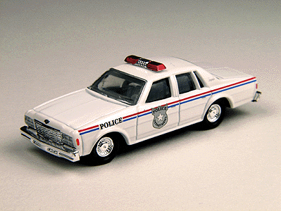Mini Metals Emergency Police Vehicles (Assembled & Painted Diecast Metal) -- 1978 Chevrolet Impala 4-Door Squad Car