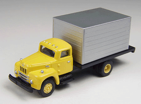 Mini Metals American Trucks International Harvester (Diecast, Assembled) -- 1954 R-190 Delivery Van; Yellow Cab, Silver Body - No Lettering
